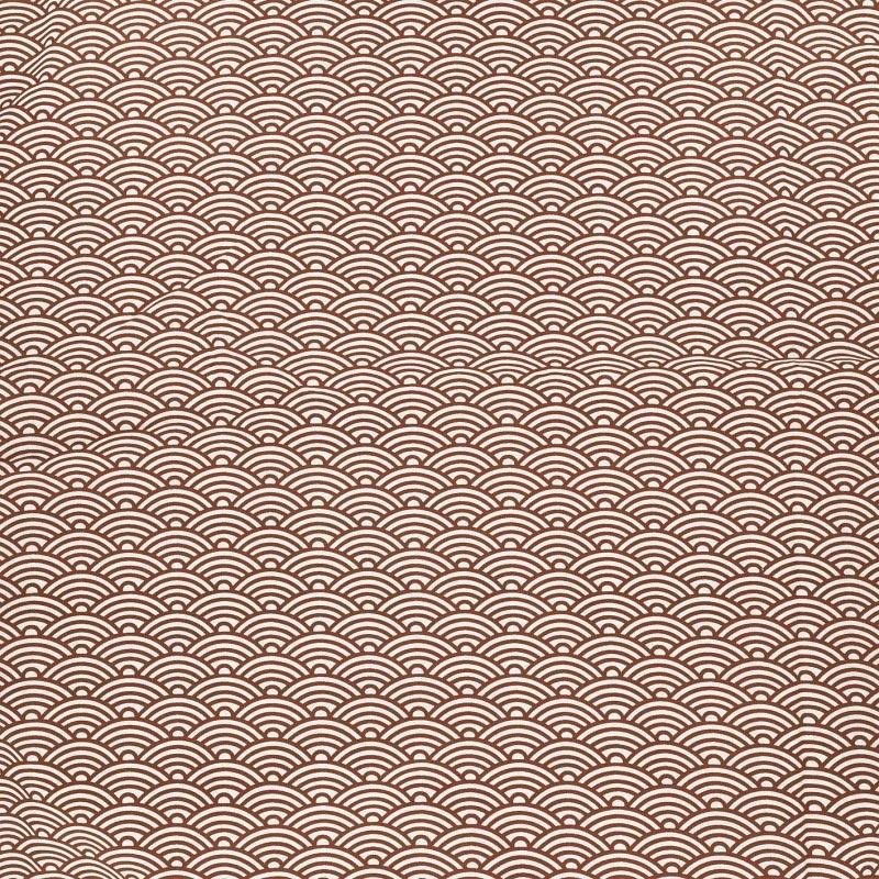 Tissu popeline de coton fantaisie - Japon marron