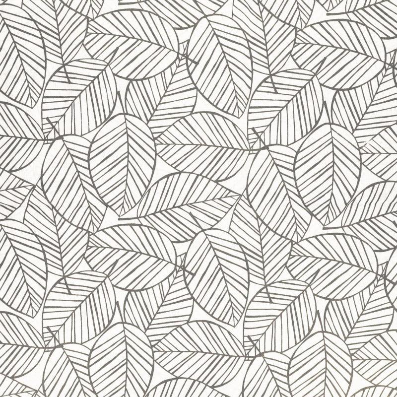 Fantasy cotton poplin fabric - gray leaf