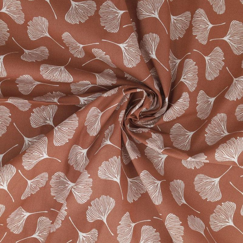 Fantasy cotton poplin fabric - Ginko Brown