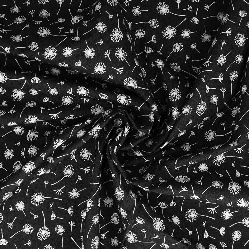 Fantasy cotton poplin fabric - black umbel