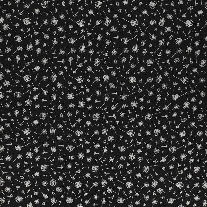 Fantasy cotton poplin fabric - black umbel