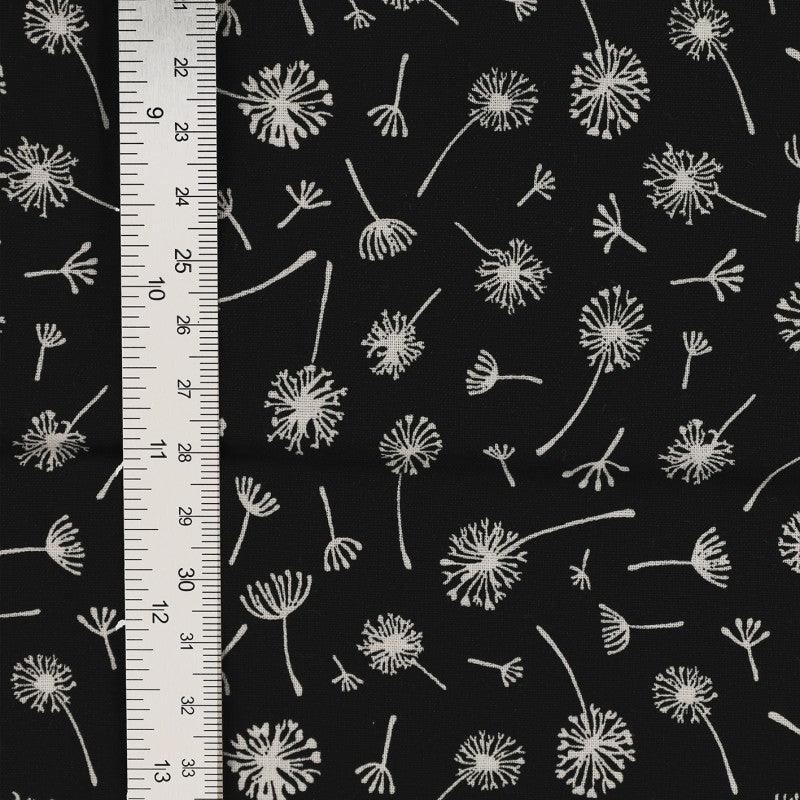 Fantasy cotton poplin fabric - black umbel