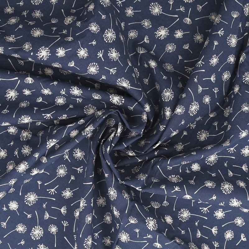 Fantasy Cotton Poplin Stoff - Indigo Umbel