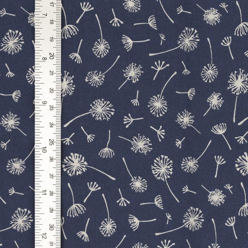 Fantasy cotton poplin fabric - Indigo umbel