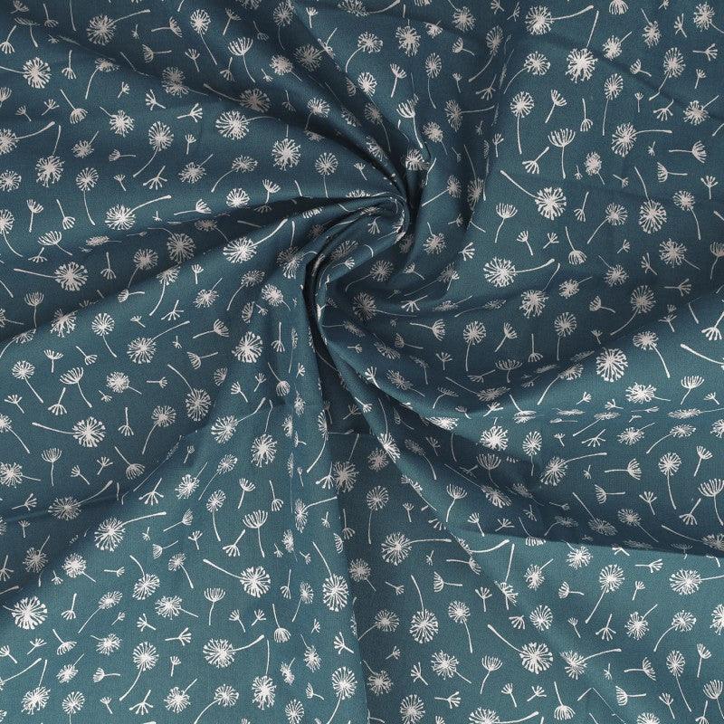 Fantasy cotton poplin fabric - blue umbel