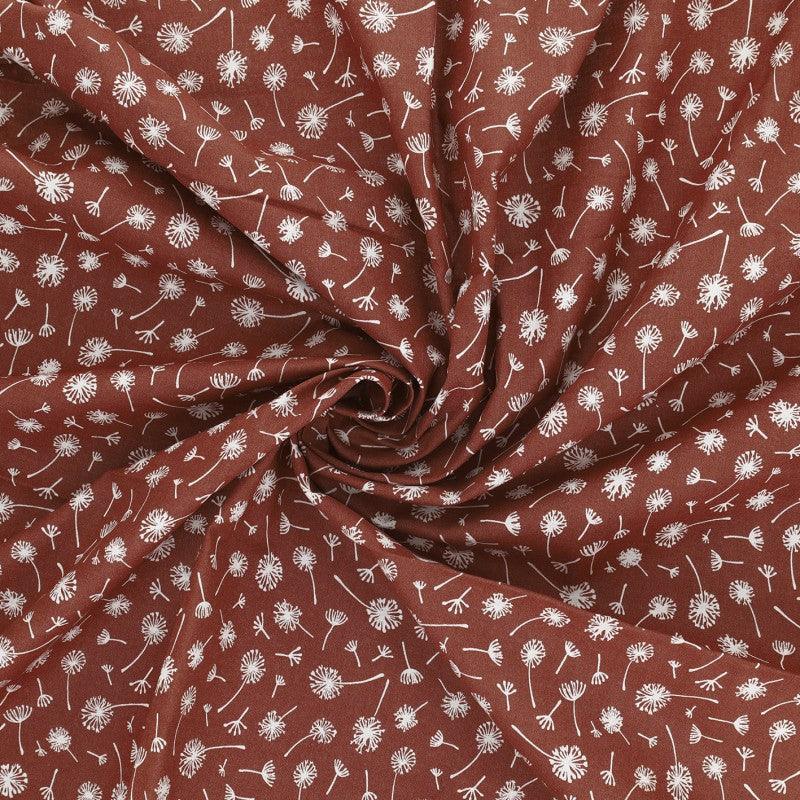 Fancy cotton poplin fabric - Brown umbel