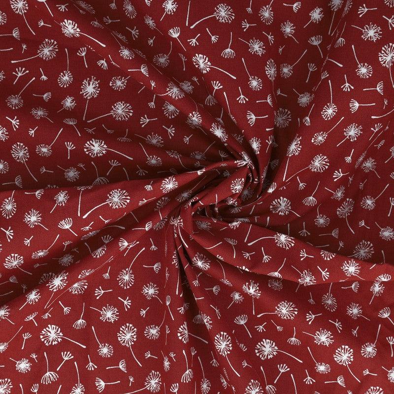 Fantasy cotton poplin fabric - red umbel