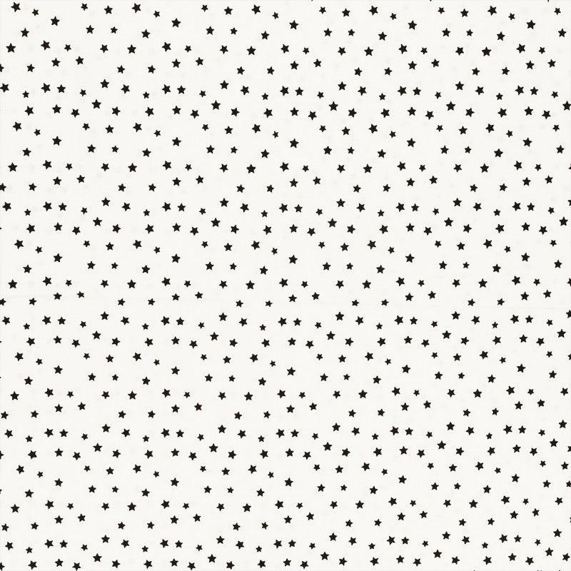 Fantasy cotton poplin fabric - Black star