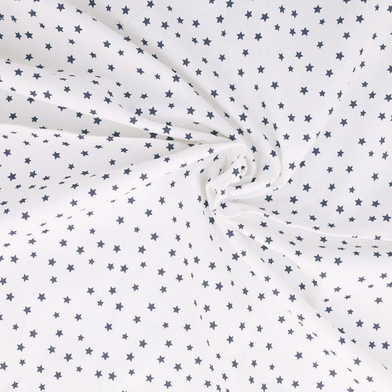 Fantasy cotton poplin fabric - Indigo star