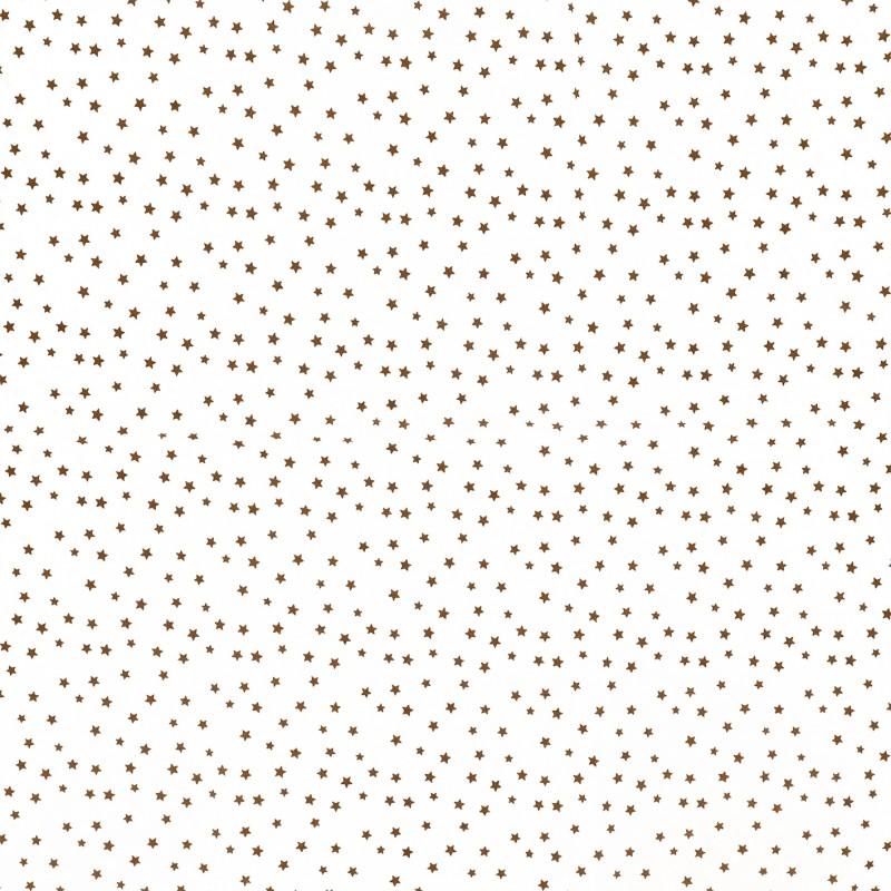 Fantasy cotton poplin fabric - Brown star