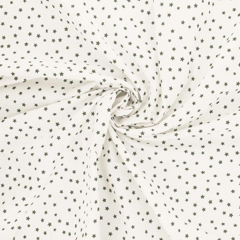 Fantasy Cotton Poplin Stoff - Khaki Star