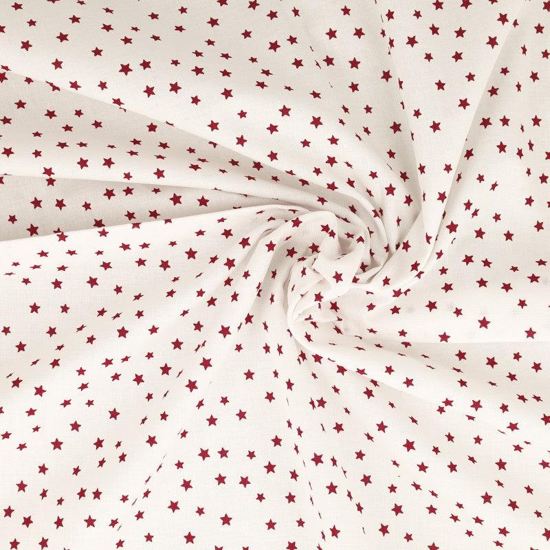 Fantasy cotton poplin fabric - Red star