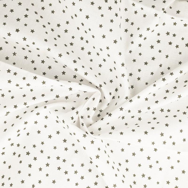 Fantasy Cotton Poplin Stoff - Taupe Star