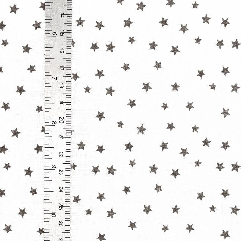 Fantasy cotton poplin fabric - taupe star