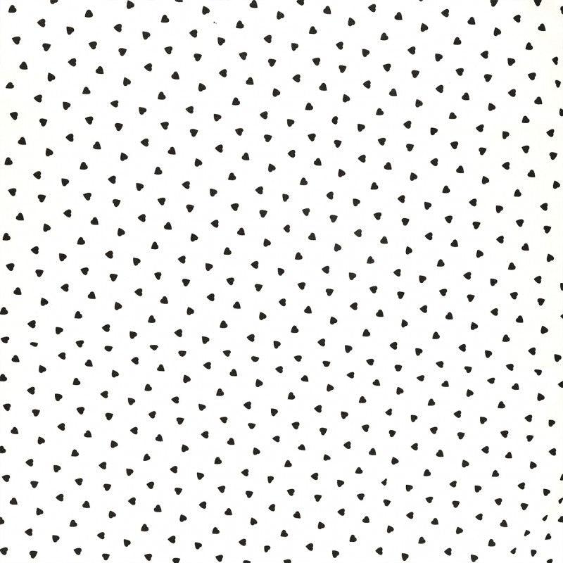 Fancy cotton poplin fabric - Black heart