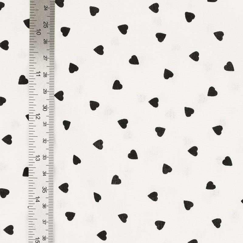 Fancy cotton poplin fabric - Black heart