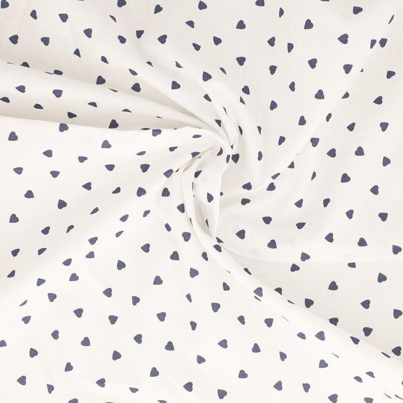 Fantasy cotton poplin fabric - Indigo heart