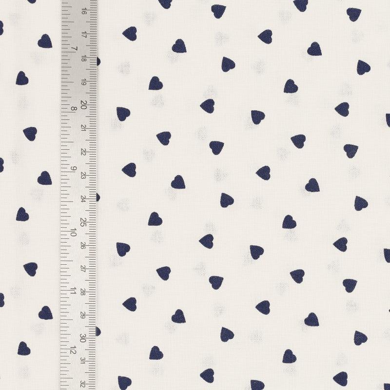 Fantasy cotton poplin fabric - Indigo heart