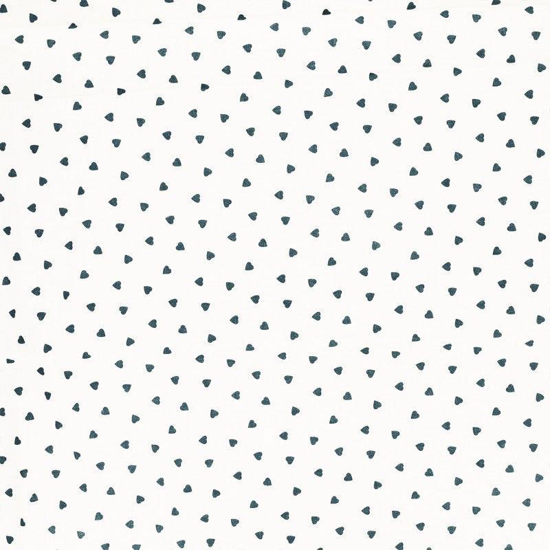 Fancy cotton poplin fabric - blue heart