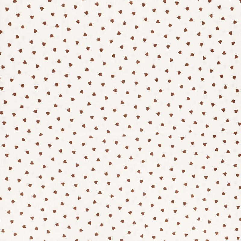 Fantasy cotton poplin fabric - brown heart