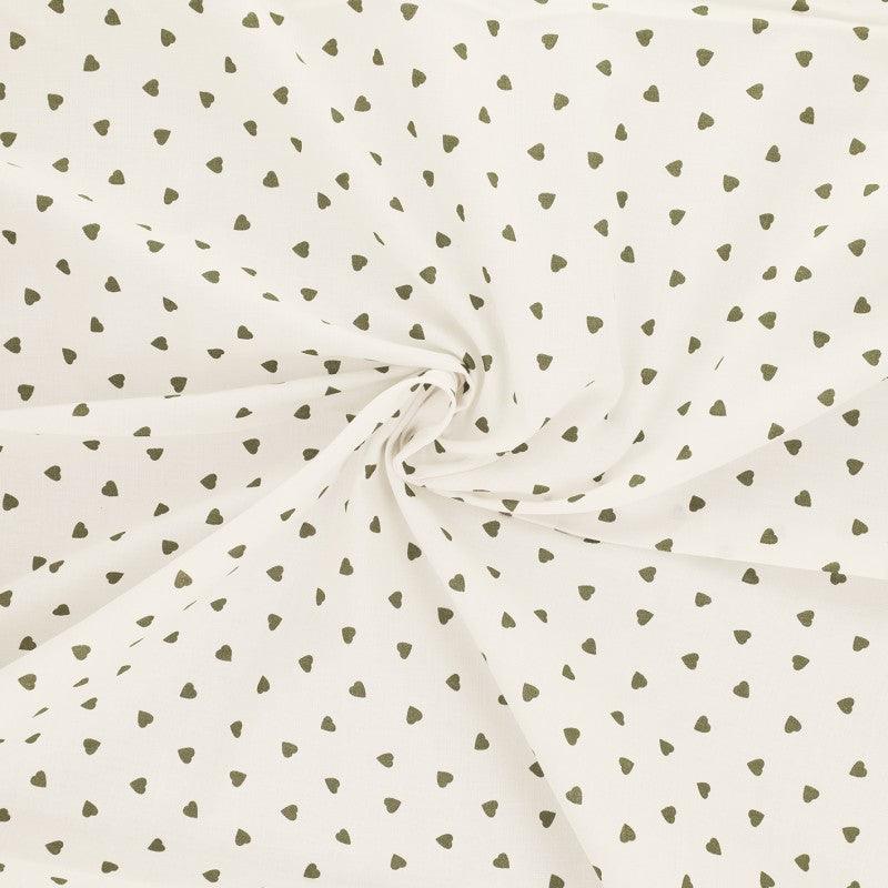 Fantasy cotton poplin fabric - Khaki heart