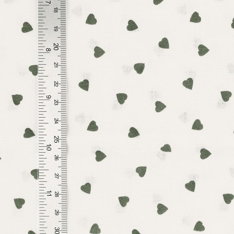 Fantasy cotton poplin fabric - Khaki heart