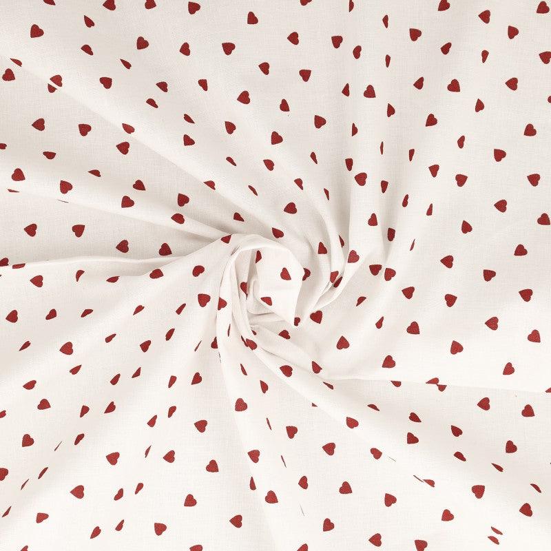 Fantasy cotton poplin fabric - Red heart