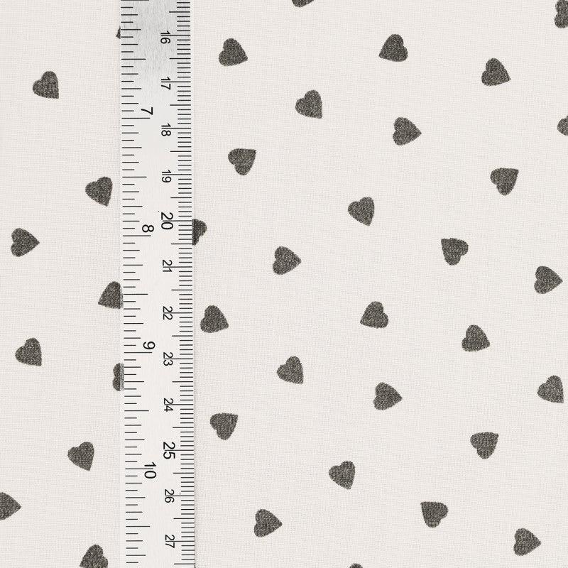 Fantasy cotton poplin fabric - taupe heart