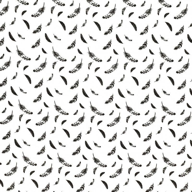 Fantasy cotton poplin fabric - Black feather