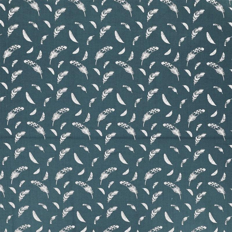 Fantasy cotton poplin fabric - Blue feather