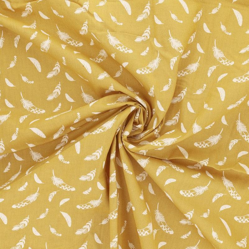 Fantasy cotton poplin fabric - curry feather