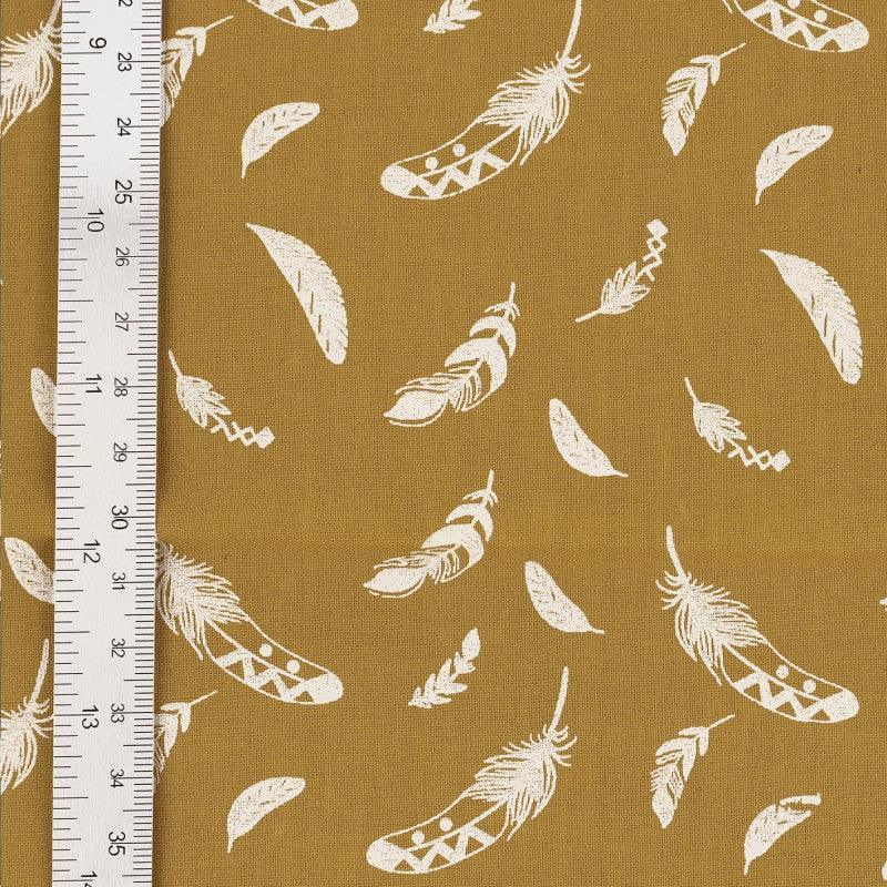 Fantasy cotton poplin fabric - curry feather