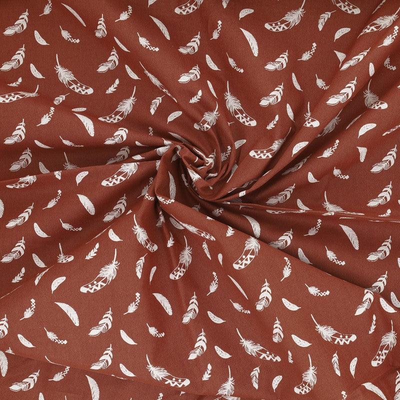 Fantasy cotton poplin fabric - Brown feather