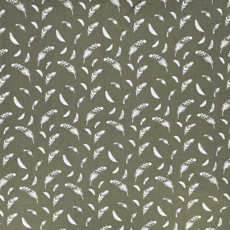 Fantasy cotton poplin fabric - Khaki feather