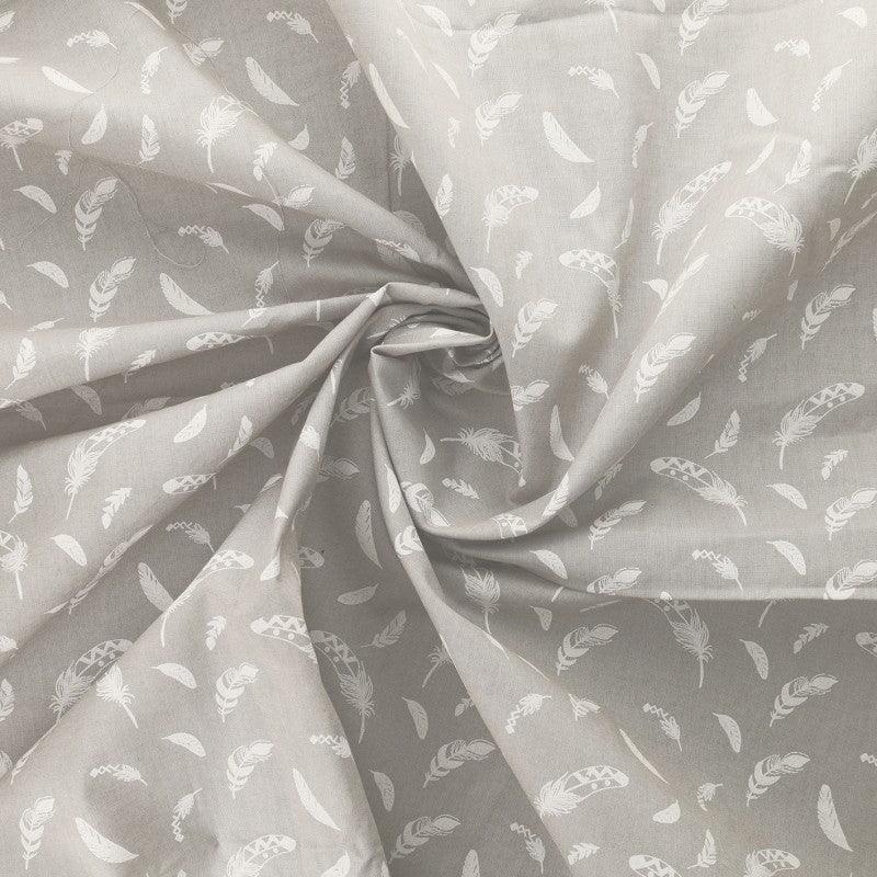 Fantasy cotton poplin fabric - Gray feather