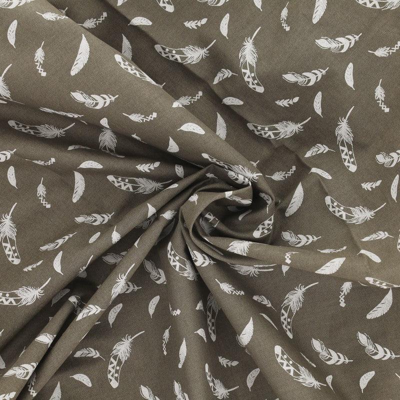 Fantasy cotton poplin fabric - Taupe feather