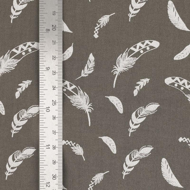 Fantasy cotton poplin fabric - Taupe feather