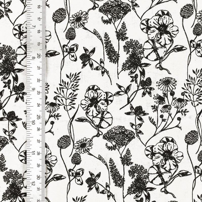 Fantasy cotton poplin fabric - black nadine