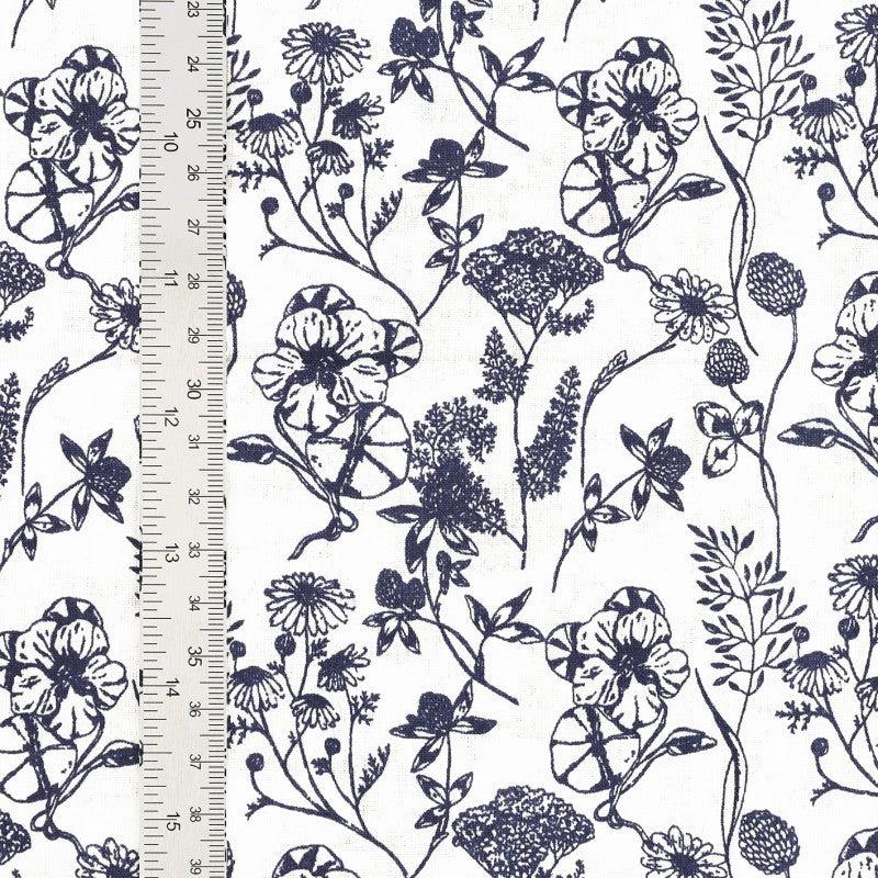 Fantasy cotton poplin fabric - Nadine Indigo