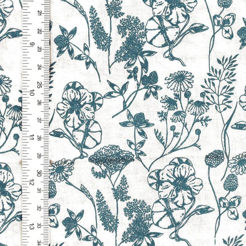 Fantasy cotton poplin fabric - Nadine Bleu