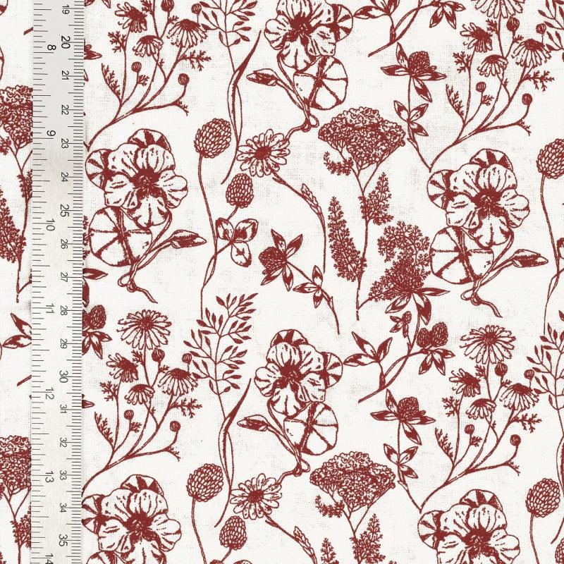 Fantasy cotton poplin fabric - Red Nadine