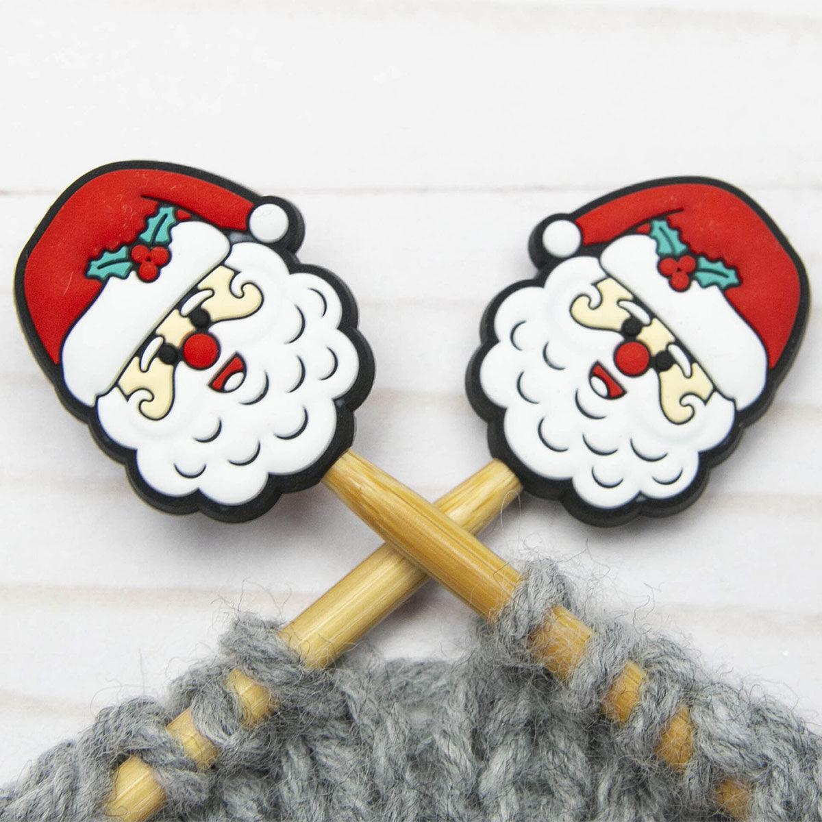 Candle stops for knitting needles - Santa Claus