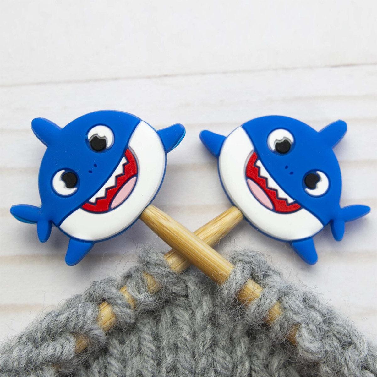 Candling stops for knitting needles - Shark