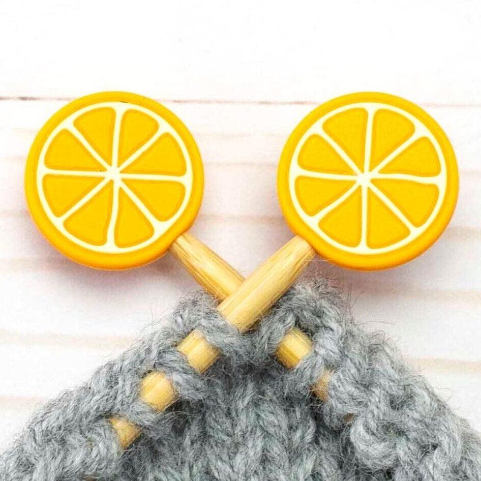 Candle stops for knitting needles - Orange