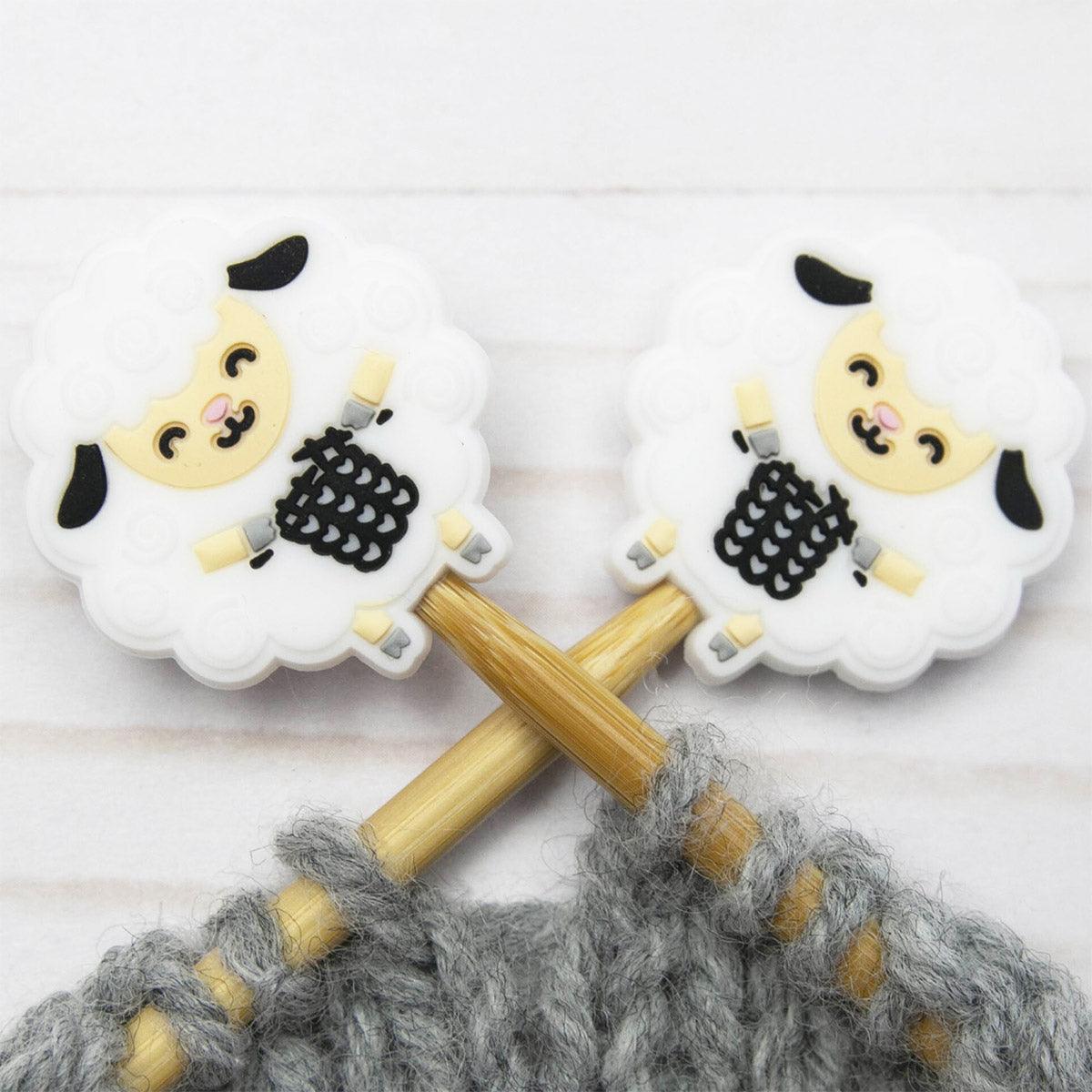 Candle stops for knitting needles - white sheep who knit