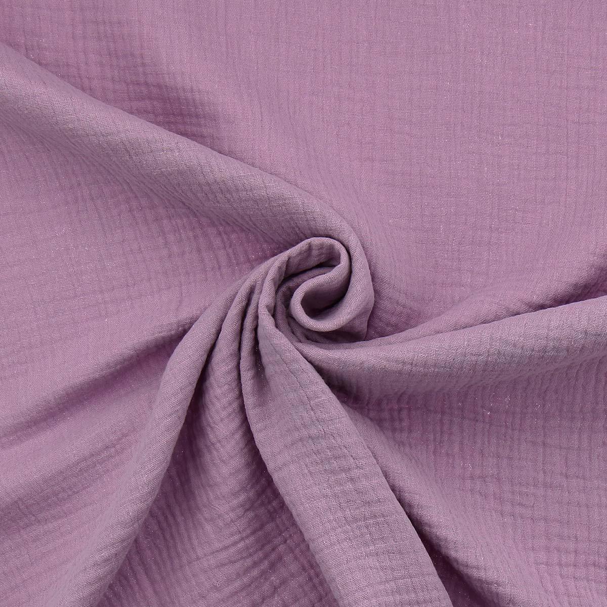 Double cotton gauze fabric - Lilas