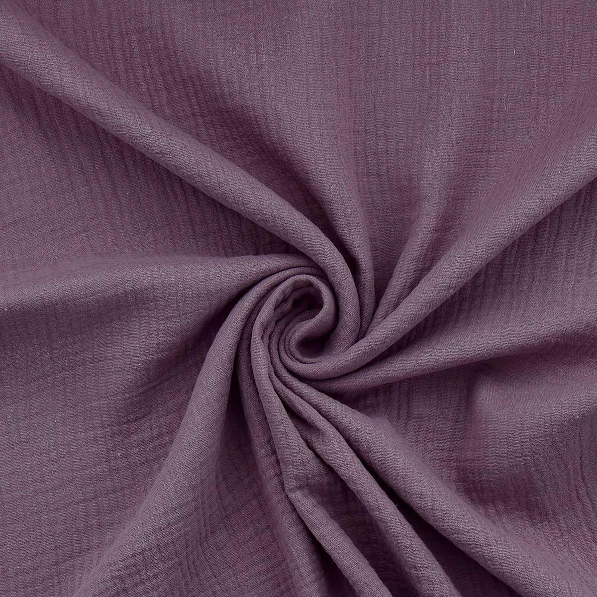 Tissu double gaze de coton - Mauve