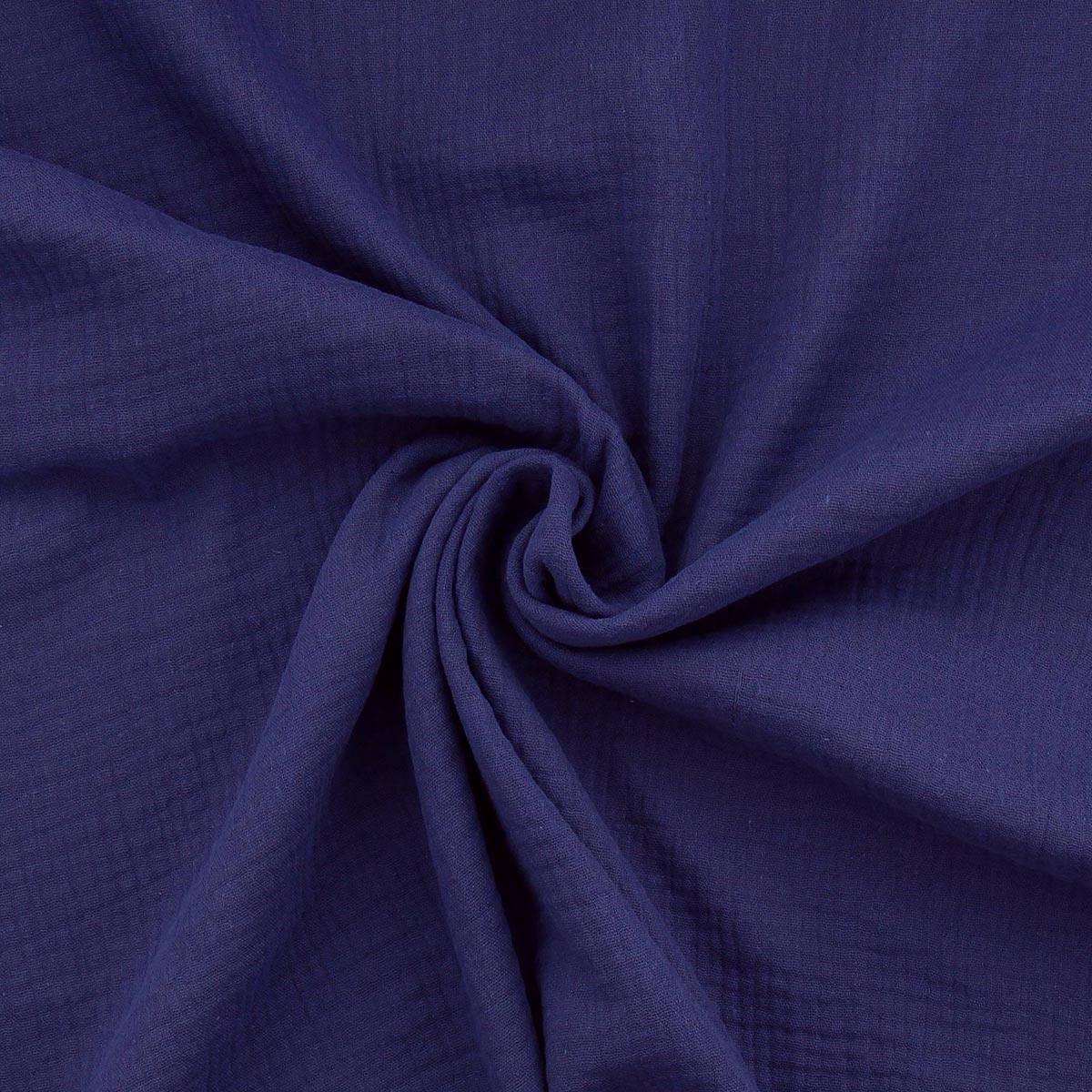 Double cotton gauze fabric - Indigo