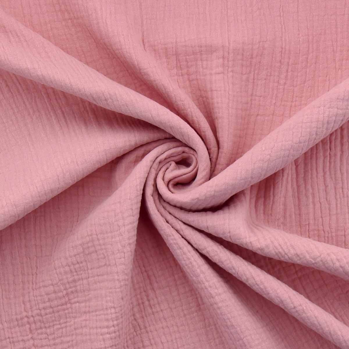 Cotton double gauze fabric - Pink tea