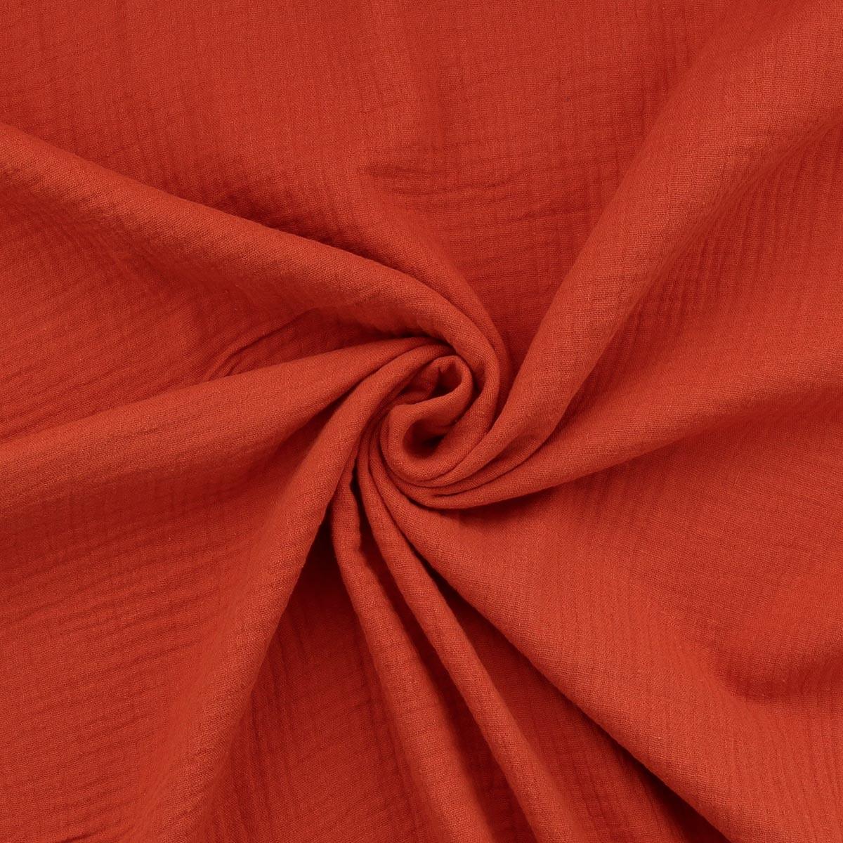 Cotton gauze double fabric - burned orange